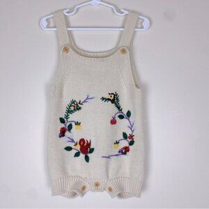 Embroidered Knit Woodland Romper Baby Toddler